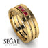 Geometrical Ruby Wedding Ring - David No. 10